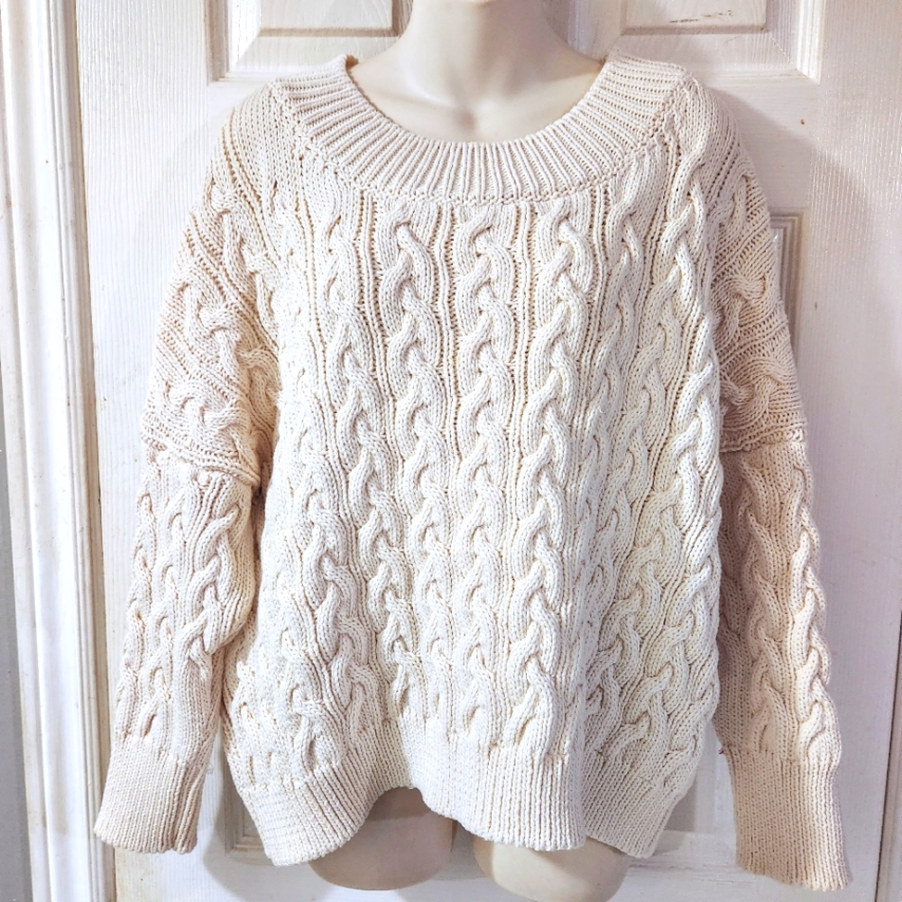Liviana Conti Cable-knit Pullover Sweater Size Medium